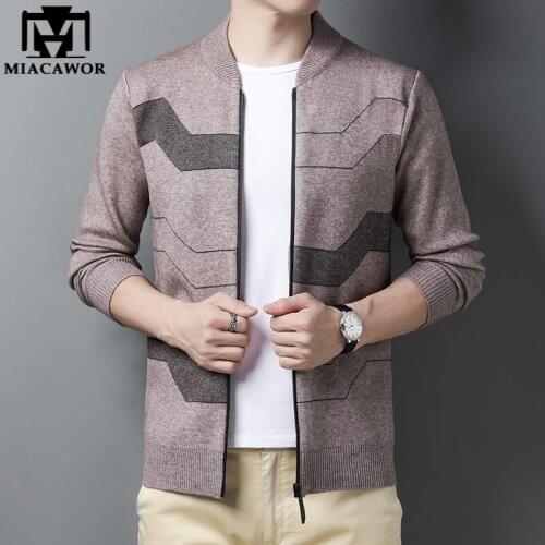 2021 New Cardigan Men Autumn Winter Wool Sweater Coats Jacket Slim Fit Knitwear Jumpers Pull Homme Sweatercoat Mens Clothes Y318