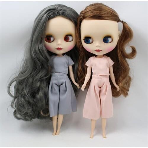 Clothes For 1/6 Blyth Office Lady Style Suit Shirt and Pants 2 Colors Pink & Gray