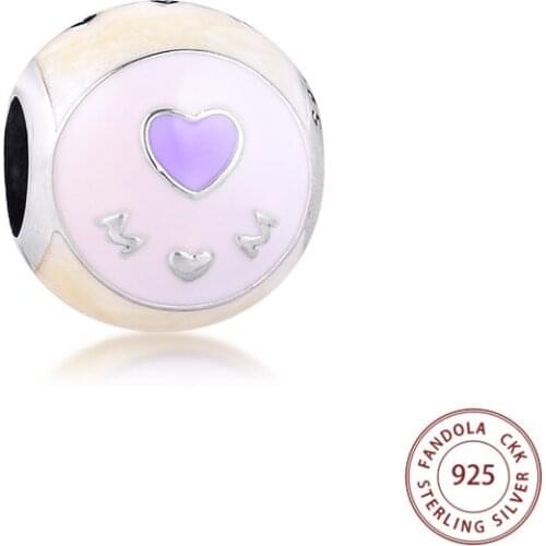 Fits Pandora Bracelets 925 Sterling Silver Mixed Enamel Love Mom Charm Beads for Jewelry Making Berloque