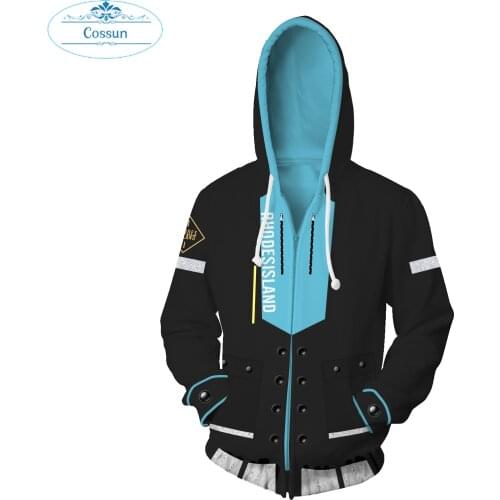 Hot Game Arknights Rhodes Island zipper Hoodie Caster Amiya Cosplay Jacket long sleeve Coat Outerwear Tops