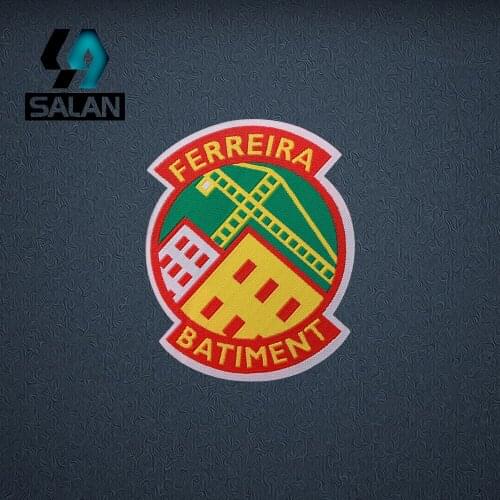 Stock cartoon woven badge or custom beatiful woven patches/badge iron on school custom woven patch SPJ001