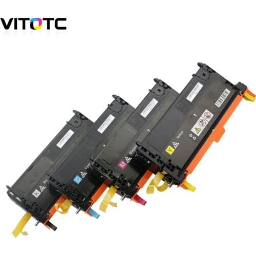 Vitotc Toner Cartridge Compatible For Dell 3115 3130 3130cn Color Toner Cartridges With New Chips Laser Printer 9K/8K Page Parts