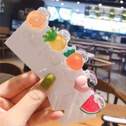 Korean Cute Girl Simple Beautiful Colorful Vegetable Fruit Hair Claws Fashion Cute Princess Children Grab Clip Hair Accessories