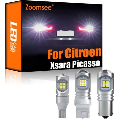Zoomsee 2Pcs White Reverse LED For Citroen Xsara Picasso 1997-2018 Canbus Exterior Backup Rear Tail Bulb Light Vehicle Lamp Kit