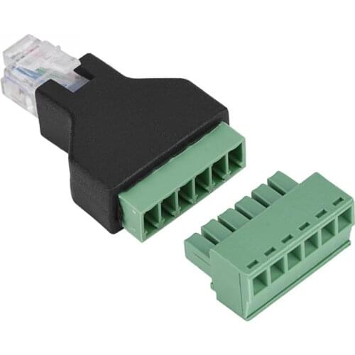 1Pcs Ethernet RJ12 6P6C Male to 6 Pin Screw Terminals Adapter Connector
