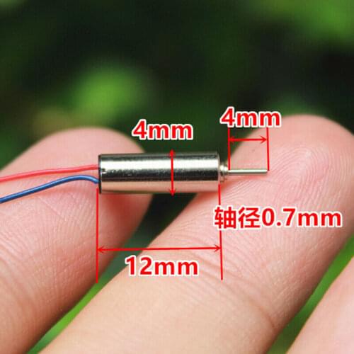 10pcs/lot 0412 Min 4mm*12mmi Tiny Coreless Motor DC 3.7V 72000RPM Ultra-high Speed Engine DIY Toy Drone Aircraft