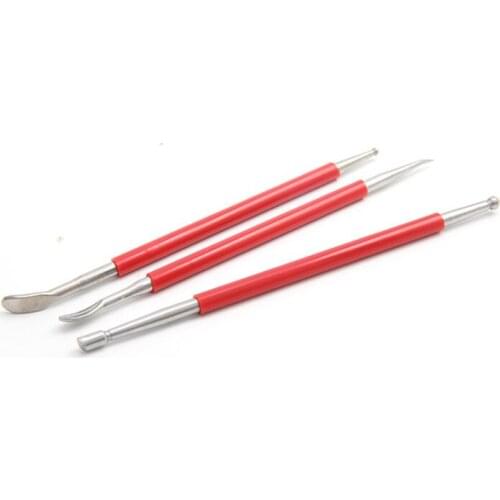 3Pcs/Set Leather Hand Tools Sculpture Line Pen Leather Craft Press Rub Carving