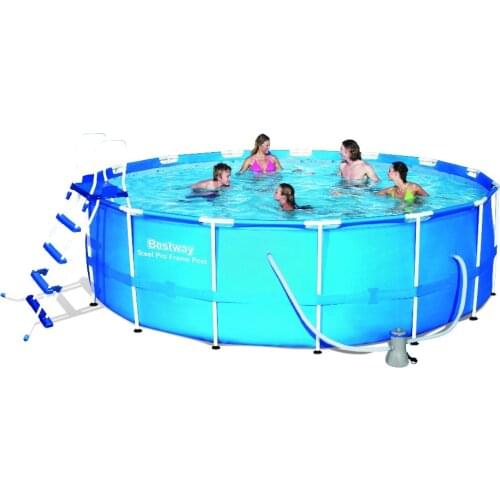 56438 Bestway Dia 15' Height 4' Outdoor Circle Thick Pool Dia 457cm Ht 122cm Large Round Frame Swimming Pool For Family 457x 22