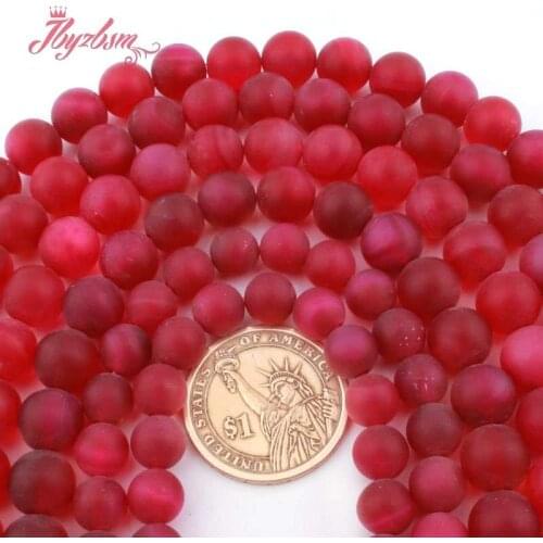 8,10mm Round Bead Frost Matte Plum Agates Loose Natural Stone Beads For DIY Necklace Bracelet Jewelry Making Spacer Strand 15"