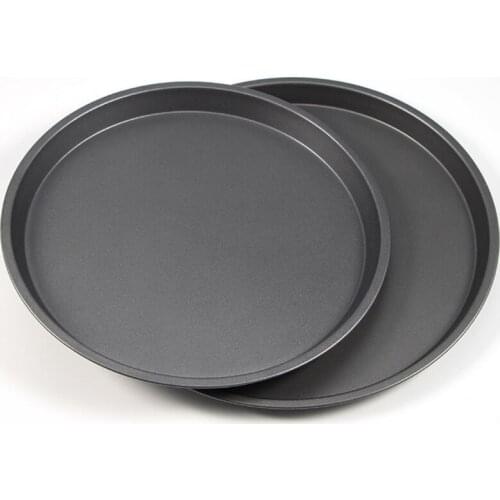 9/10/11/12-Inch Non-Stick Pizza Pan Carbon Steel Pizza Oven Tray Shallow Round Pizza Plate Pan Roasting Tin Baking Tools