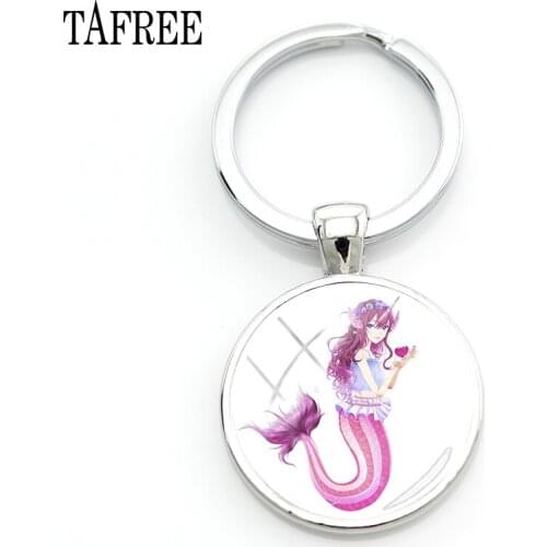 TAFREE Mermaid Elves Keychains Hot Pendants Key Chains Keyring For Car Keys Handbags Best Friend Keyholder Jewelry