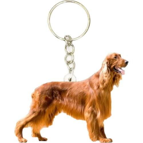 Setters Dog Keychain New Pet Dogs Flat NOT 3D Small Keychains Animal Men Cute Charm Bag Drop Charms Gift Women Chain Miss Pets