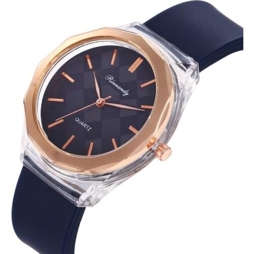 Womens Watch Fashion Silicone Strap Round Dial Printing Pointer Quartz Watch Formal Dress Accessories