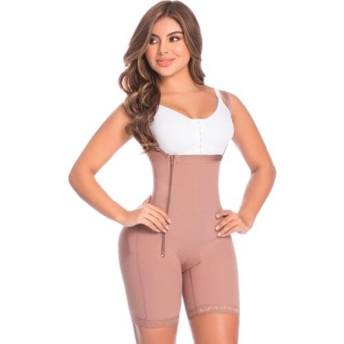 Womens Double Side Zipper High Back Slimming Full Body Shaper Fajas Colombianas Post Surgery bbl Post op Surgery Supplies