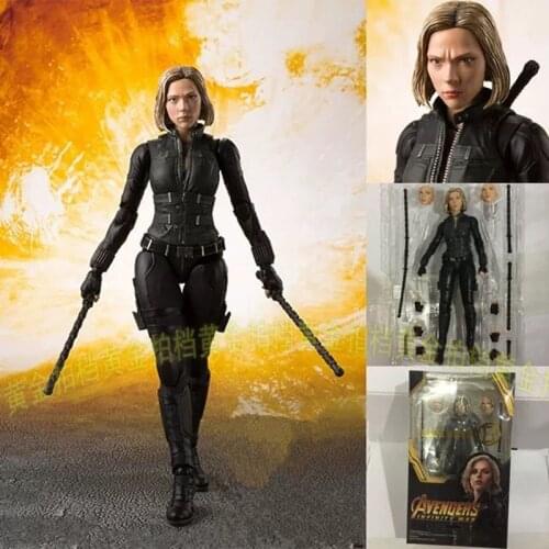 15cm Marvel The Avengers SHF Action Figure Movable Black Widow Model Toy