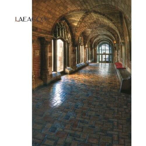 Laeacco Ancient Brick Promenade Interior Photography Background Seamless Customized Photographic Backdrops For Photo Studio