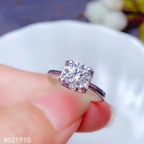 KJJEAXCMY boutique jewelry 18K gold inlaid Mosang Diamond 1 carat female ring support detection noble