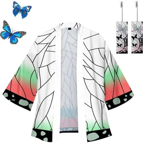 Demon Slayer Cosplay Costume Kimono Kimetsu No Yaiba Kamado Nezuko Kamado Tanjirou Agatsuma Zenitsu Kochou Shinobu Haori Cloak