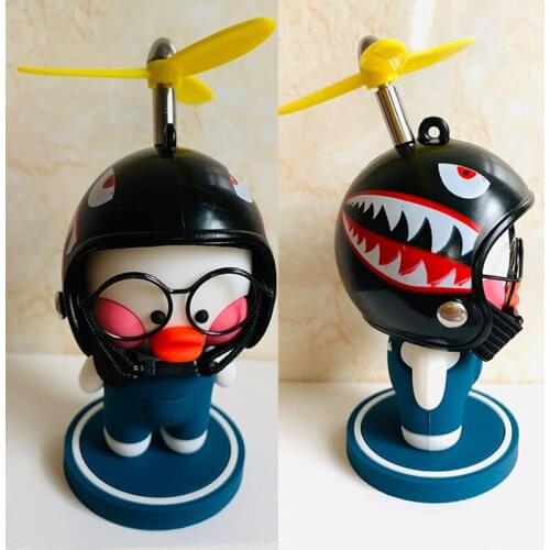 Dashboard Duck with Helmet Creative Decoration Auto Interior Duckling Head Toys Duckling in Car Accessories Gift Car Ornament