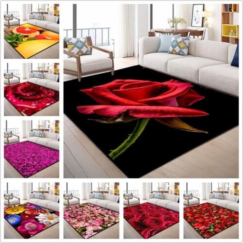 Creative 3D Garden Flower Carpets for Living Room Bedroom Area Rug Modern Flowers Print Hallway Carpet Child Play Tent Floor Mat