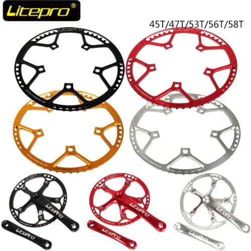 Litepro 53T BCD 130mm Road bike Bicycle Crankset Aluminum Alloy Single Chainring Crankset Crank For Folding Bike Bicycle Parts