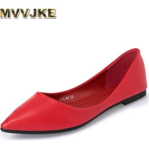 MVVJKELadies Lovery Comfortable Zapatos Mujer 2019Soft Pointy Toe loafers Plus size34-45 women brand bag Shoes flat Slip-OnE249