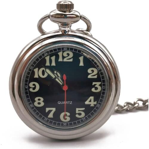 Fashion Silver Quartz Pocket Watch Jewelry Man Women with Necklace Chain Pendant Gift For Men Women