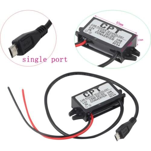 Hotest Car Charger DC Converter Module 12V To 5V 3A 15W with Micro USB Cable High Quality Drop Shipping