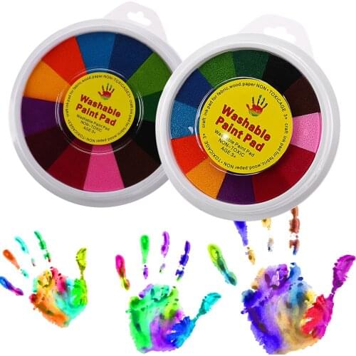 Funny Multicolors DIY Finger Painting Drawing Toys Funny Graffiti Colored Drawing Craft Inkpad Stamps Drawing Toy for Children