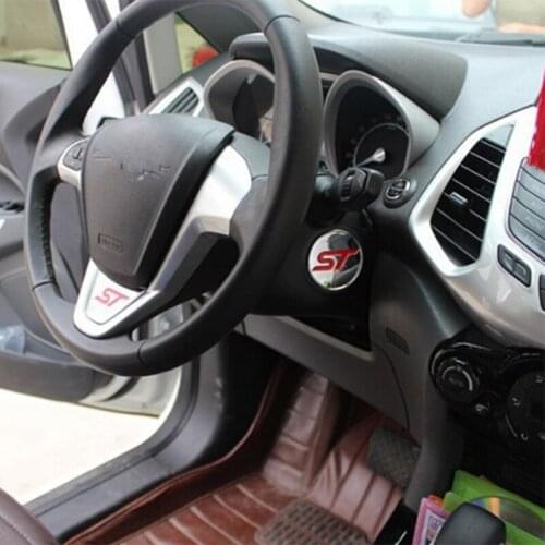 Car ABS Chrome St Logo Kim Ignition Key Sticker For Ford Fiesta Ecosport 2012 2013 2014 2015 2016 2017 Accessories