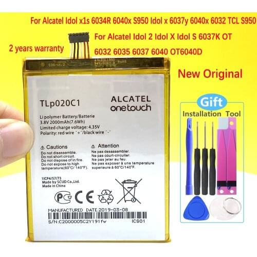 New Original TLp020C1 Battery For Alcatel One Touch Idol x1s 6034R S950 Idol x 6037y 6040x 6032 TCL S950 Smartphone