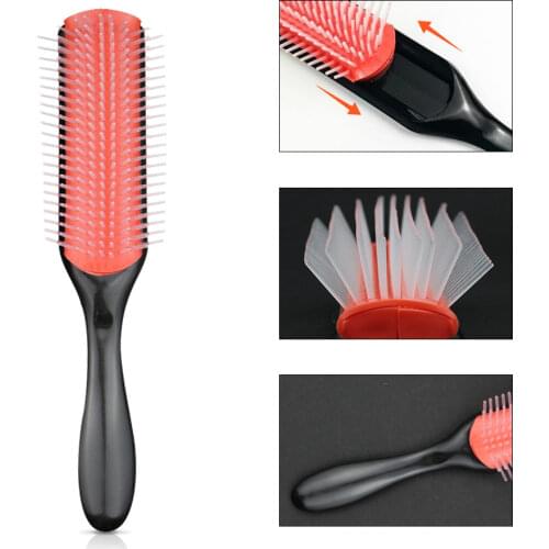 Durable Hairdressing Tools Removable Women Hair Care Styling Comb Curly Wet Hair Scalp Massage Comb 9-Rows Detangling Hair Brush