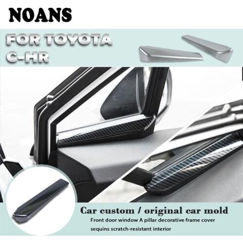 NOANS Car Styling Inner Frame Triangle Column Window Glass Trim Sequin Stickers For Toyota CHR C-HR 2018 2017 2016 Accessories
