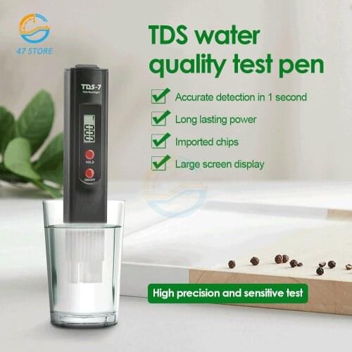 TDS-7 Portable Backlight Water Quality Detector Water Quality Tester Pen Highly Accurate One-click Measurement Of TDS In Water