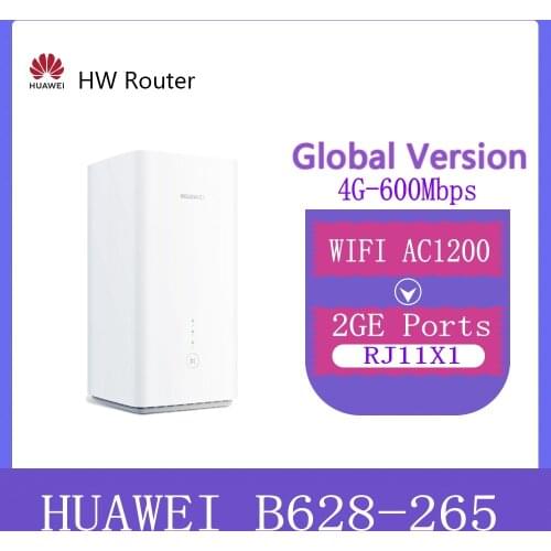 EU version brand new Huawei 4G CPE Pro 2 B628-265 LTE Cat12 Up To 600Mbps 2.4G 5G AC1200 Lte WIFI Router 1xrj11 2x lan pk b