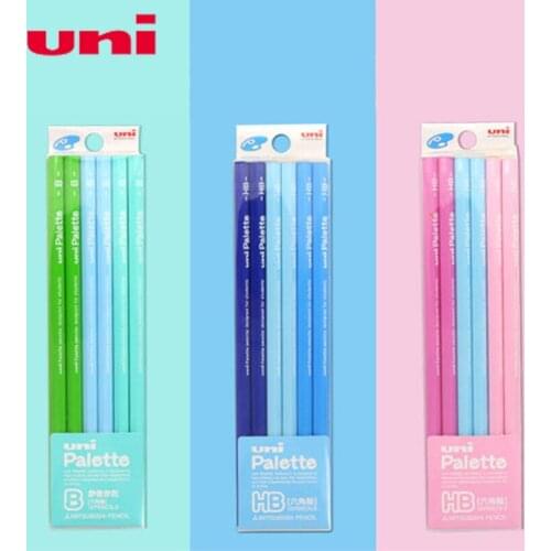 Japan Uni Pencil HB/2B 5050/5051 12pcs/box Painting Sketch pupils with hexagonal wood pencils Palette series