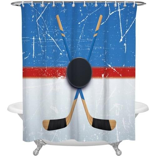 Sport Hockey Stadium Retro Shower Curtain Home Bathroom Decor Shower Curtain Waterproof Christmas Shower Curtain