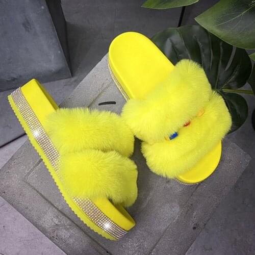 2020 Summer New Women Sandals Open Toe Outdoor Mid Heel Slippers Platform Shoes Plush Fashion Solid Color Plus Size 43