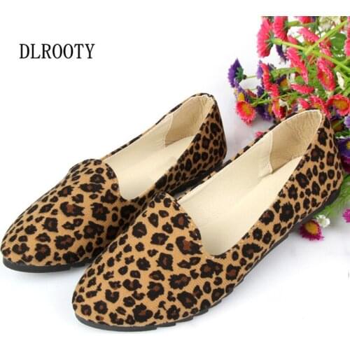 Big Size Women Flats Shoes Woman Loafers 2018 Summer Autumn Fashion Leopard Flat Casual Shoes Women Shallow Plus Size 36-41