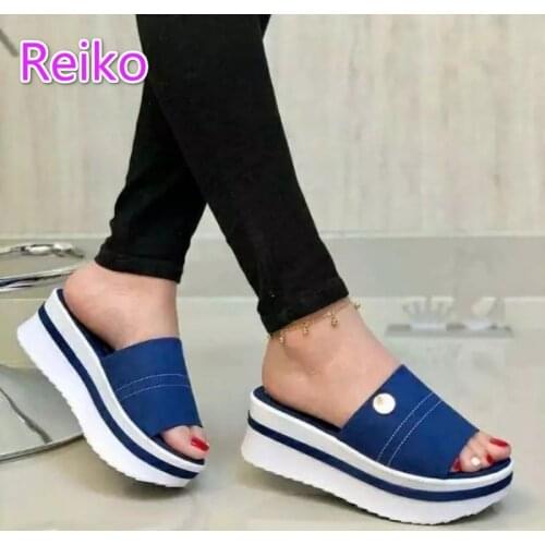 2021 summer slope with flip-flops high-heeled Korean style tide non-slip fish mouth platform sandals and slippers women