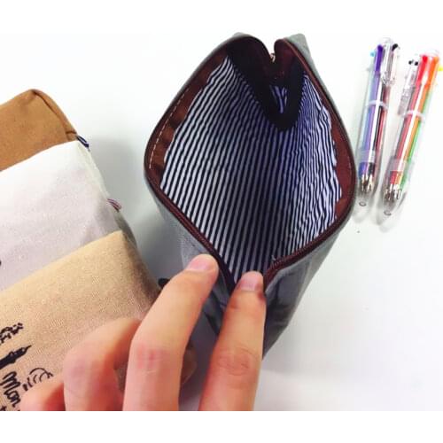 1pcs/lot Simple and retro design Multifunctional package Convenient zipper pen bag stationery