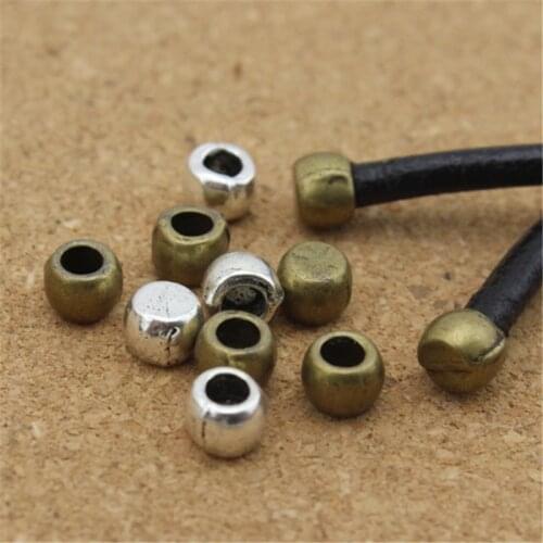 100pcs/lot Hole Size 3mm Metal Leather Cord End Caps Beads End Beads Antique Bronze for Necklace Bracelet Jewelry Making