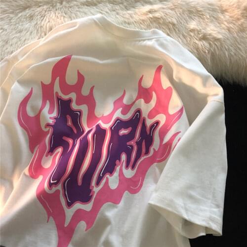 2021 Summer Fashion New Casual Womens T-shirt Cute and Interesting Love Printed Girl Tops Japanese Streetwear Harajuku Kawaii