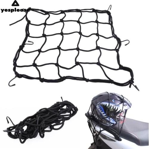 40*40cm Motorcycle Luggage Net Bike 6 Hooks Hold down Fuel Tank Luggage Mesh Web Bungee Black Bike 6 Hooks Tank Car styling