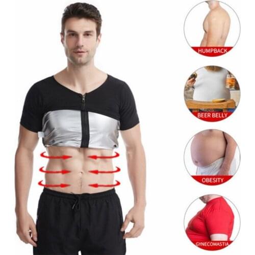 5XL Men Shaperwear Waist Traine Sauna Sweat Vest Body Shaper Cincher Corset T-Shirts Slimming