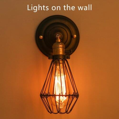 Metal Wire Iron Lampshade Metal Wire Cage Lamp Retro Vintage Lamp Modern Pendant Lights Black Bedroom Lampshade Romantic Parlor