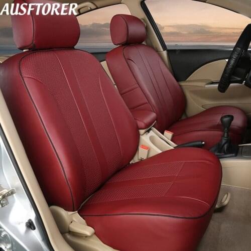 AUSFTORER Custom Covers Seat for Citroen C4 Aircross PVC Leather Seat Cover Cushion Support Front & Rear Interior Accessories