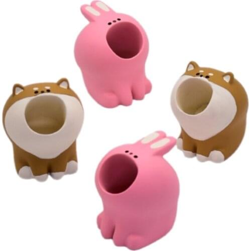 Pencil Holder Creative Cartoon bunny/dinosaur/shiba Inu/cat Pen Holder Stand Up 449E
