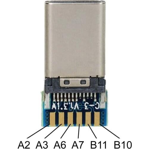 DIY 24pin USB 3.1 Type C USB-C Male Plug Connector SMT type with PC Board