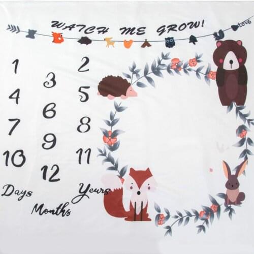 2020 Baby Milestone Blanket Monthly Lion Cloth Growth Gift Photography Infant Blankets Newborns Animal Photo Background Cloth